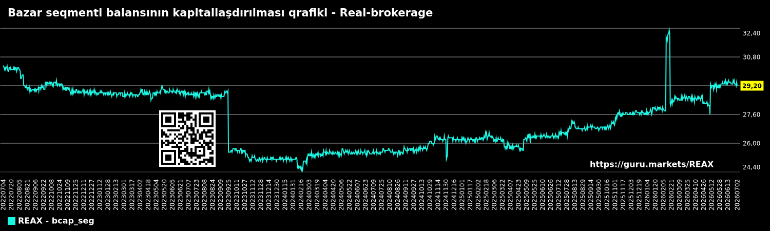 Bazar seqmenti balansının kapitallaşdırılması qrafiki - Real-brokerage